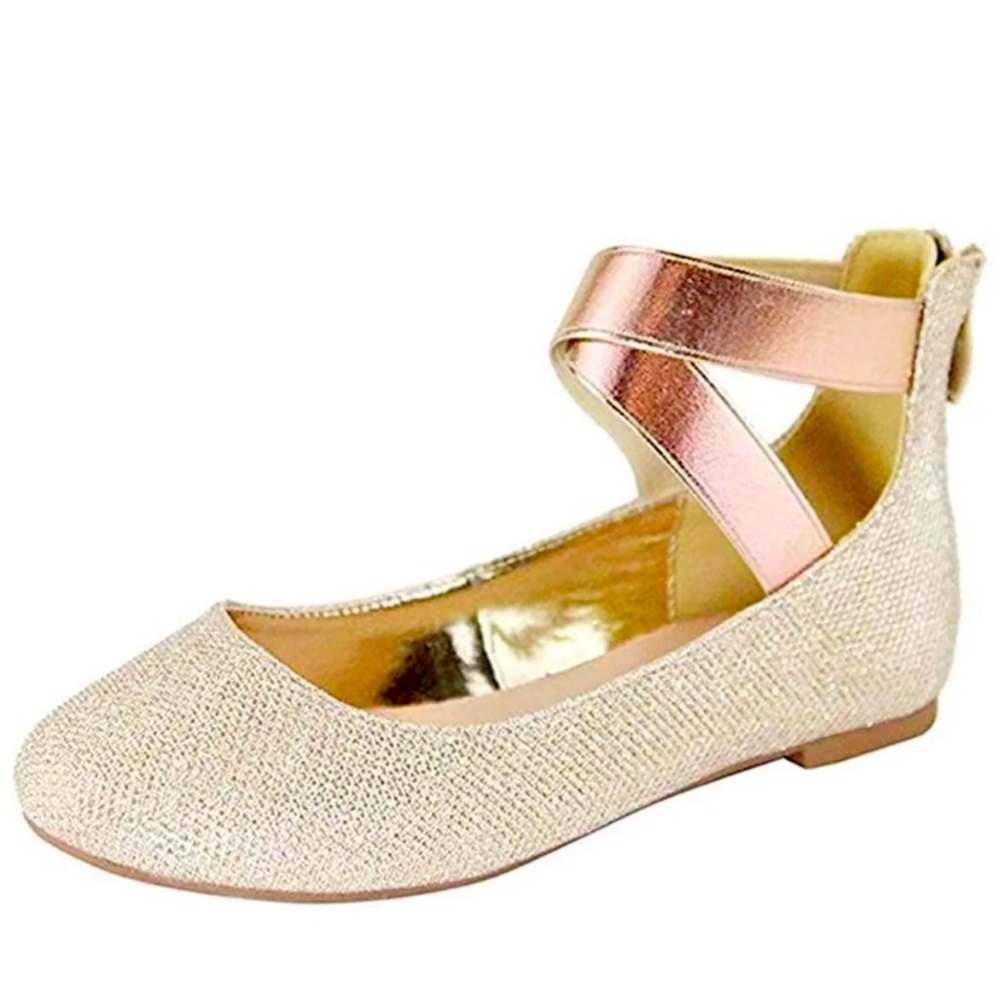 ✨3/15✨ LN Sparkly Gold Ballet Flats w/zip Closure